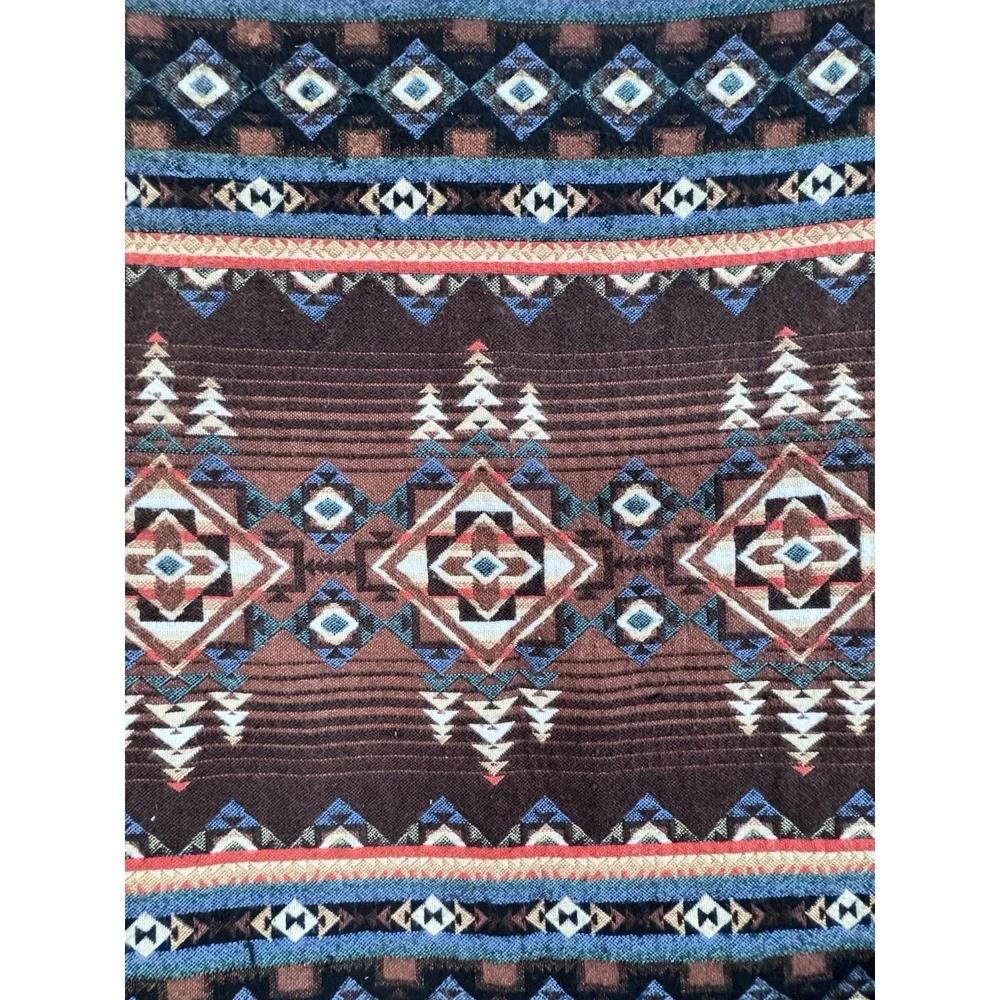 Vintage Crown Crafts Southwestern Throw Blanket Aztec Tapestry Geometric Native